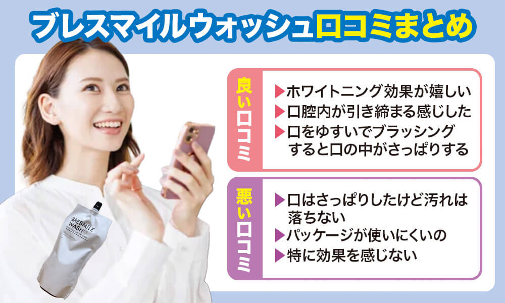 ブレスマイルウォッシュの口コミまとめ