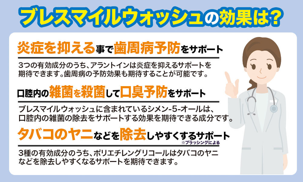 ブレスマイルウォッシュに期待できる効果